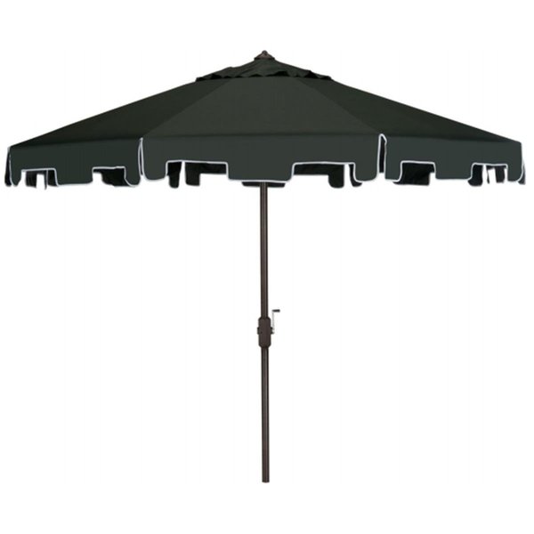 Safavieh Zimmerman 9 ft. Crank Market Umbrella with Flap- Dark Green PAT8000B